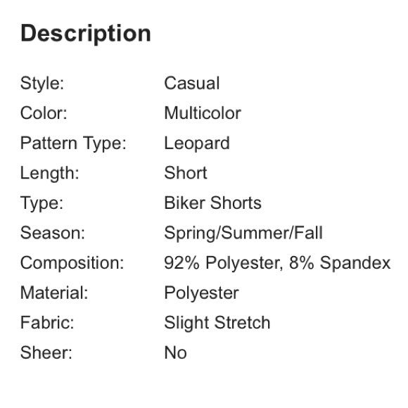 1 Med Left! Leopard Biker Shorts - Picture 7 of 8